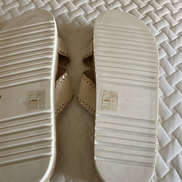 NWT Jack Rogers Lexi Criss-Cross Sandals Natural/ Platinum - Picture 15 of 15